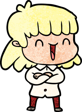 Bir insan tarafından çizilmiş karikatür kadın.