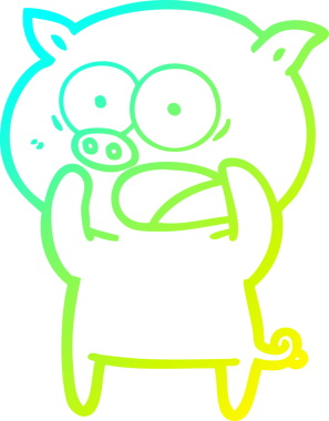 Bir insan tarafından çizilmiş bağıran domuz çizgi filmi çizimi.