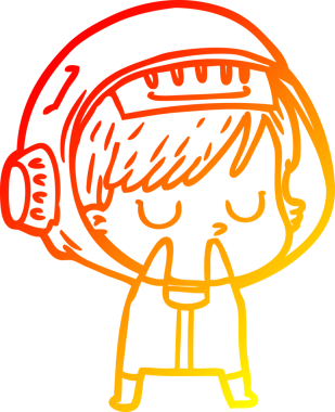 Bir insan tarafından çizilmiş bir astronot kadın çizgi çizimi.