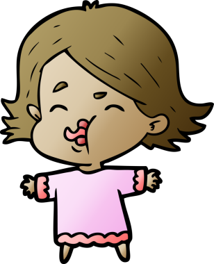 Bir insan tarafından çizilen karikatür kızı.