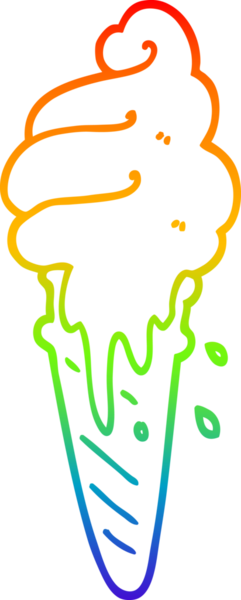 Bir insan tarafından çizilmiş karikatür dondurma külahının çizimi.