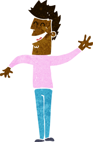 Bir insan tarafından çizilmiş mutlu bir adam.