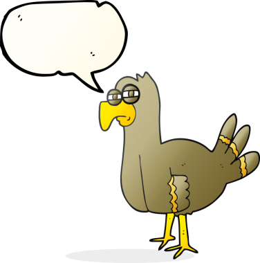 Bir insan tarafından çizilmiş serbest konuşma balonu karikatür kuşu