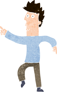 Bir insan tarafından çizilmiş endişeli bir çizgi film.