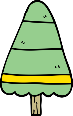 Bir insan tarafından çizilmiş bir karalama Noel ağacı.