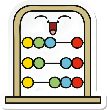 Bir insan tarafından çizilmiş şirin bir abaküs karikatürü çıkartması.