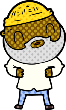 Bir insan tarafından çizilmiş sakallı bir adam.