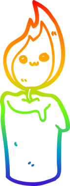 gökkuşağı gradyan çizgi çizimi bir insan tarafından çizilmiş mum karakteri