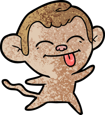 Bir insan tarafından çizilmiş komik çizgi maymun.