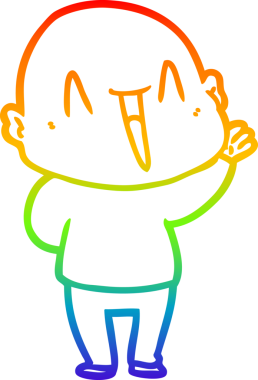 gökkuşağı gradyan çizimi mutlu bir çizgi kel adamın çizimi bir insan tarafından çizildi