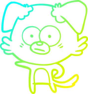 Bir insan tarafından çizilmiş bir köpek çizgi filminin soğuk gradyanı.