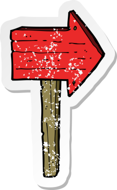 Bir insan tarafından çizilmiş bir çizgi film tabelasının gerilimli çıkartması.