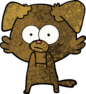 Bir insan tarafından çizilmiş sinirli köpek çizgi filmi.