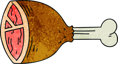 Bir insan tarafından çizilmiş garip bir et kemiği.