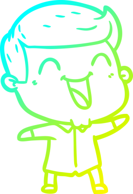 Bir insan tarafından çizilmiş bir çizgi film karakterinin soğuk çizgi çizimi.