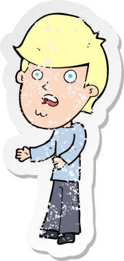 Bir insan tarafından çizilmiş bir karikatürün gerilimli çıkartması.