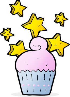 bir insan tarafından çizilmiş sihirli bir kek.