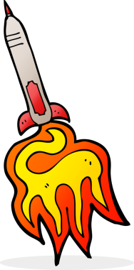 bir insan tarafından çizilmiş karikatür füzesi