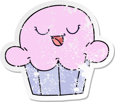 Bir insan tarafından çizilmiş garip bir el çiziminin hüzünlü çıkartması.