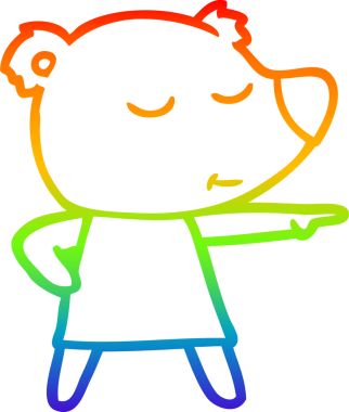 Gökkuşağı gradyan çizgi çizimi bir insan tarafından çizilmiş bir kutup ayısı elbisesi