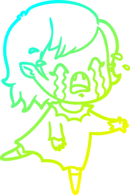 Bir insan tarafından çizilmiş ağlayan vampir kız çizgi filmi.