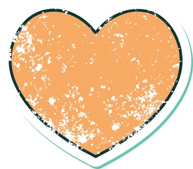 Bir insan tarafından çizilmiş bir kalbin sembolik dövmesi.