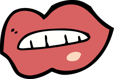 bir insan tarafından çizilmiş karikatür dudaklar