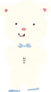 Bir insan tarafından çizilmiş oyuncak kutup ayısı