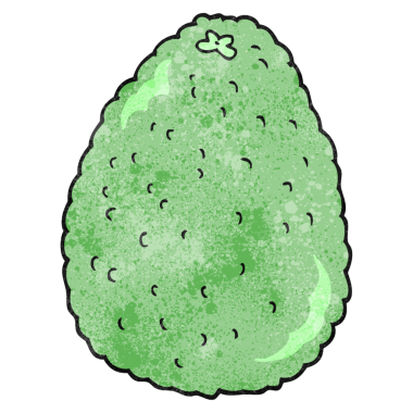 Bir insan tarafından çizilmiş el yazısı desenli avokado.