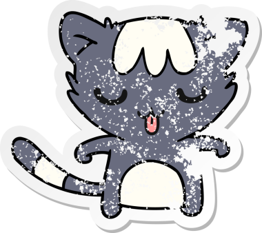 Bir insan tarafından çizilmiş kawaii şirin rakunun sıkıntılı karikatür çizimi