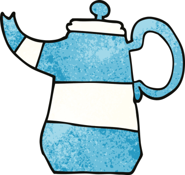 Bir insan tarafından çizilmiş karalama kahve demliği.