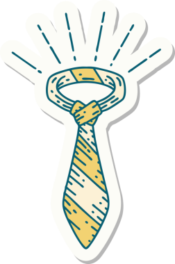 Bir insan tarafından çizilmiş dövme stili ofis kravatı.