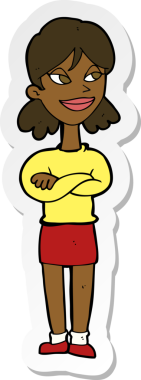 Bir insan tarafından çizilmiş kendini beğenmiş bir kadının çıkartması.