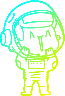 Bir insan tarafından çizilmiş mutlu bir astronotun soğuk gradyan çizimi.