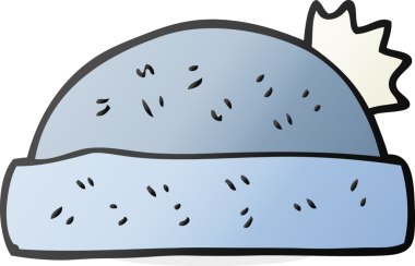 Bir insan tarafından çizilmiş serbest çizim kış şapkası.