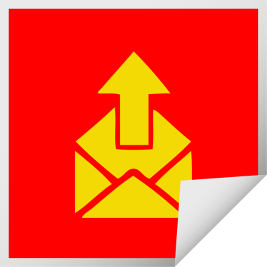 Bir insan tarafından çizilmiş bir e-posta işaretinin kare soyma etiketi