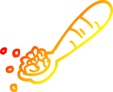 Bir insan tarafından çizilmiş mısır gevreğinin sıcak çizgi çizimi