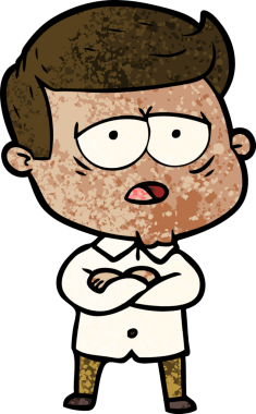 Bir insan tarafından çizilmiş yorgun bir adam.