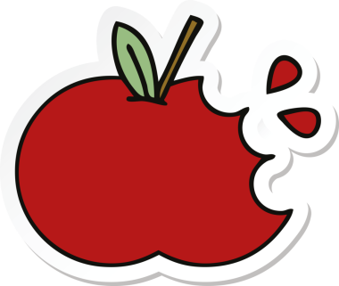 Bir insan tarafından çizilmiş kırmızı bir çizgi filmin çıkartması.