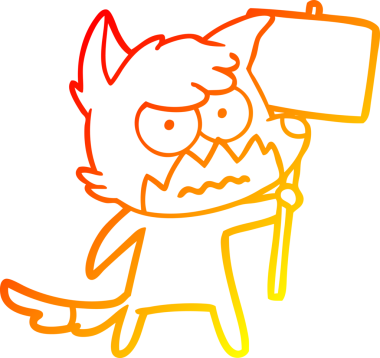 Bir insan tarafından çizilmiş kızgın tilki çizgi çizimi.