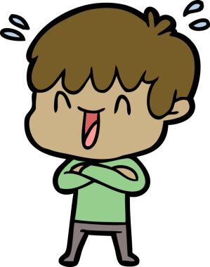 Bir insan tarafından çizilmiş gülen çocuk.