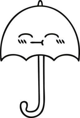 Bir insan tarafından çizilmiş şemsiye çizimi