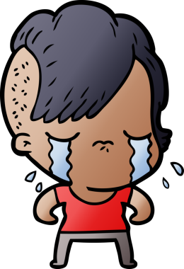 Bir insan tarafından çizilmiş ağlayan bir kız.