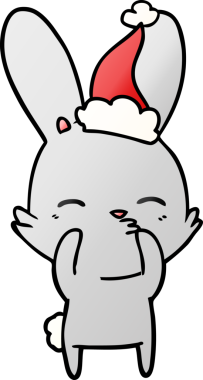 Bir insan tarafından çizilmiş Noel Baba şapkasının gradyan çizimi.