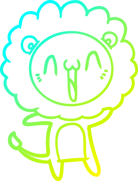 Bir insan tarafından çizilmiş mutlu çizgi film aslanı çizimi.