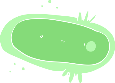 Bir insan tarafından çizilmiş düz renk çizgi film amipleri