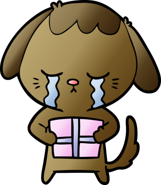 Bir insan tarafından çizilmiş ağlayan bir köpek.