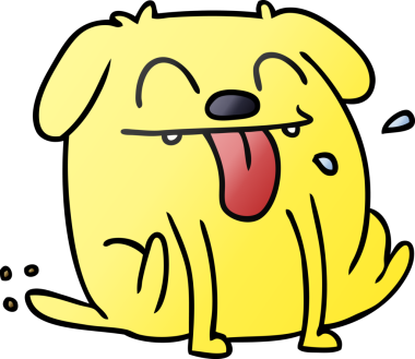 Bir insan tarafından çizilmiş kawai köpeğinin gradyan çizimi.