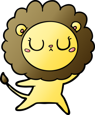 Bir insan tarafından çizilmiş çizgi film aslan dansı.