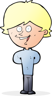 Bir insan tarafından çizilmiş mutlu çocuk çizgi filmi.